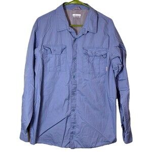 Columbia Men’s Blue Outdoor Utility Button Up Shirt Hiking Fishing Gorpcore‎ Lg